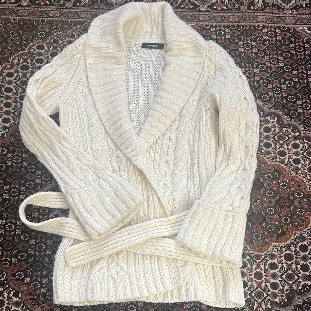 Vintage Cream Cable Knit Cardigan